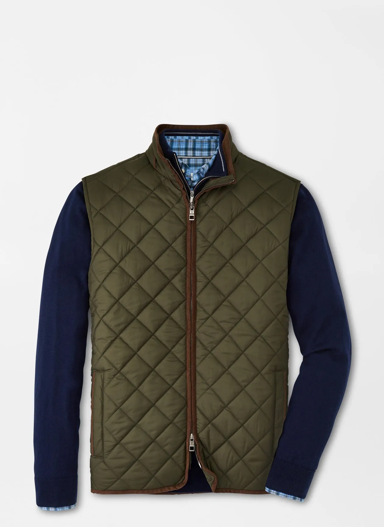 PETER MILLAR ESSEX QUILTED TRAVEL VEST - OLIVE