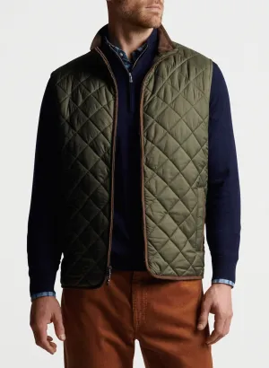 PETER MILLAR ESSEX QUILTED TRAVEL VEST - OLIVE