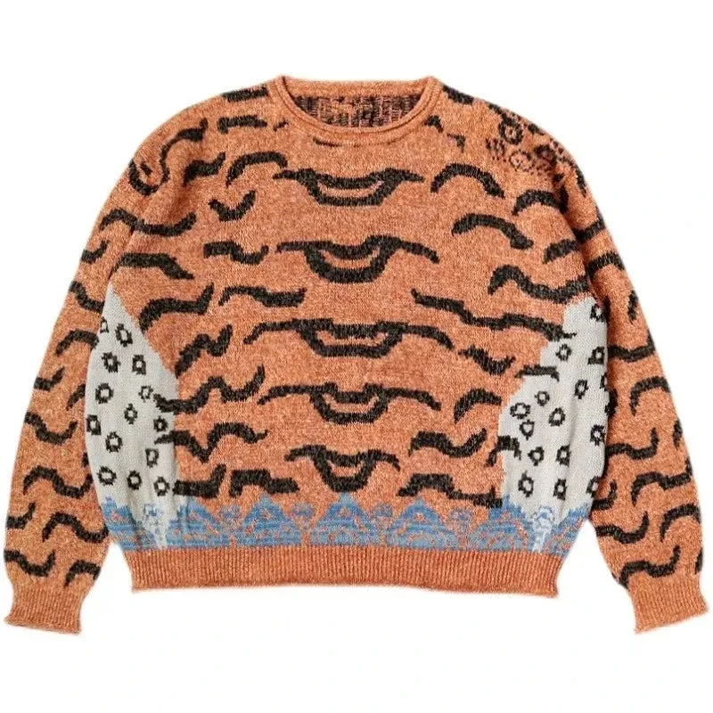 Printed Pattern Woolen Sweater