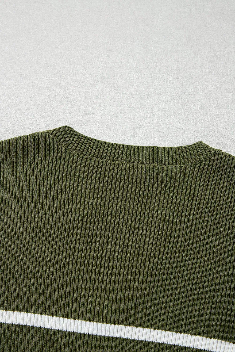 Ribbed Knit Henley Slim Fit Sweater