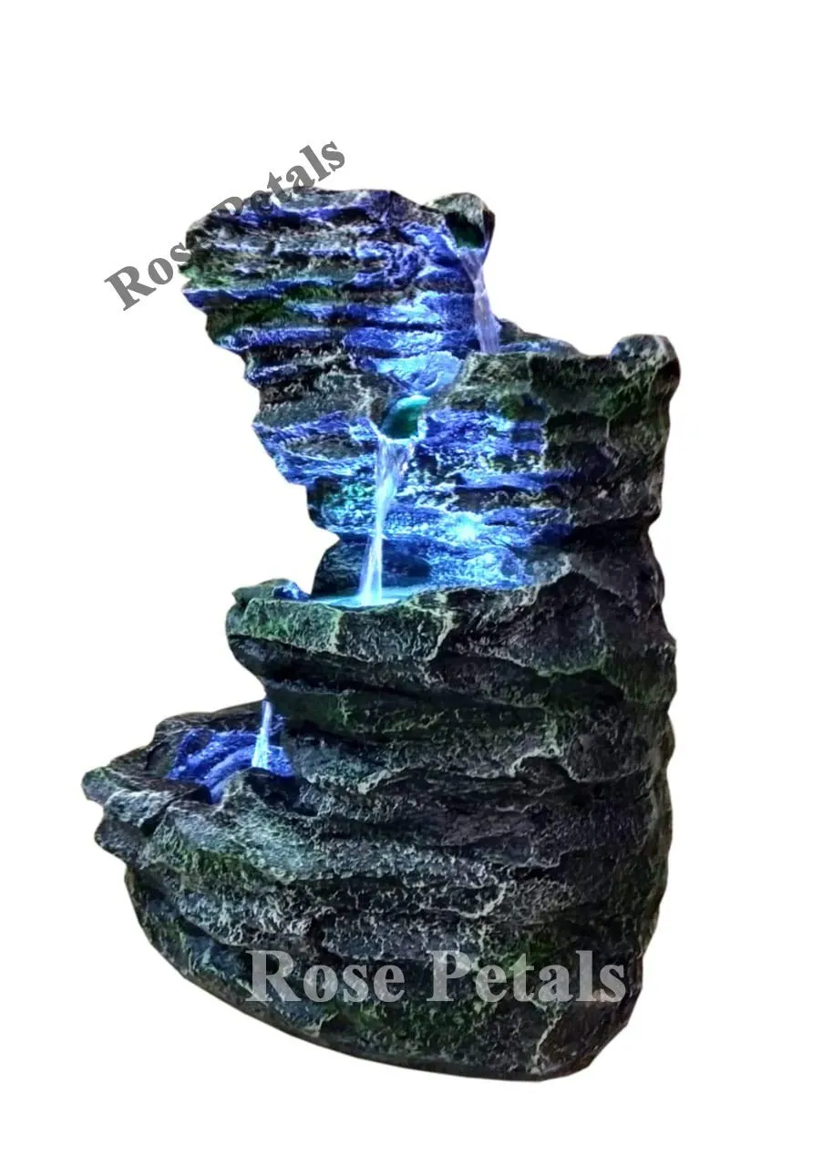 Rose Petals 3 Steps Water Fountain for Home/Office/Garden/Indoor/Outdoor Decor