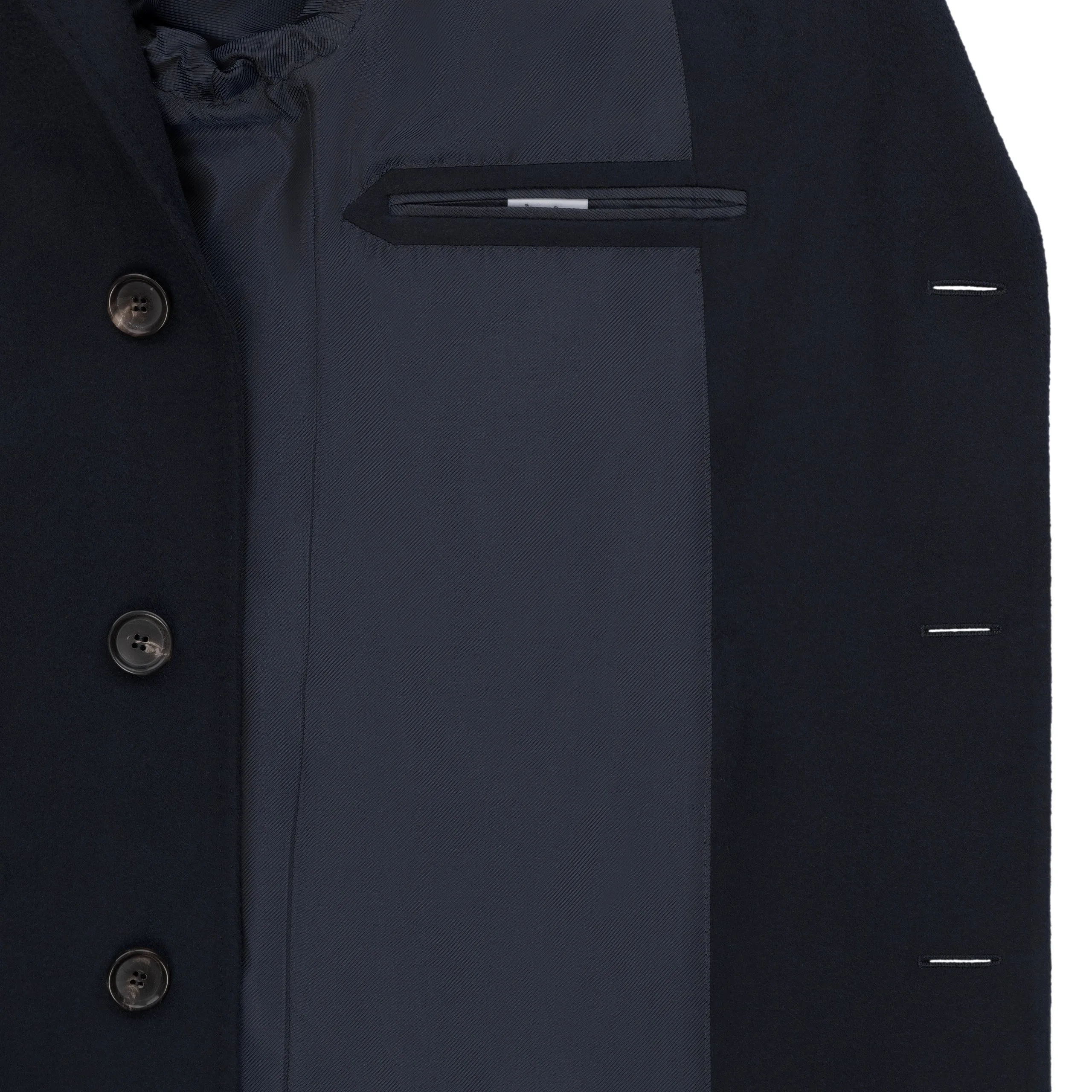 Single-Breasted Cashmere-Blend Coat in Navy Blue. Exclusively Made for Sartale