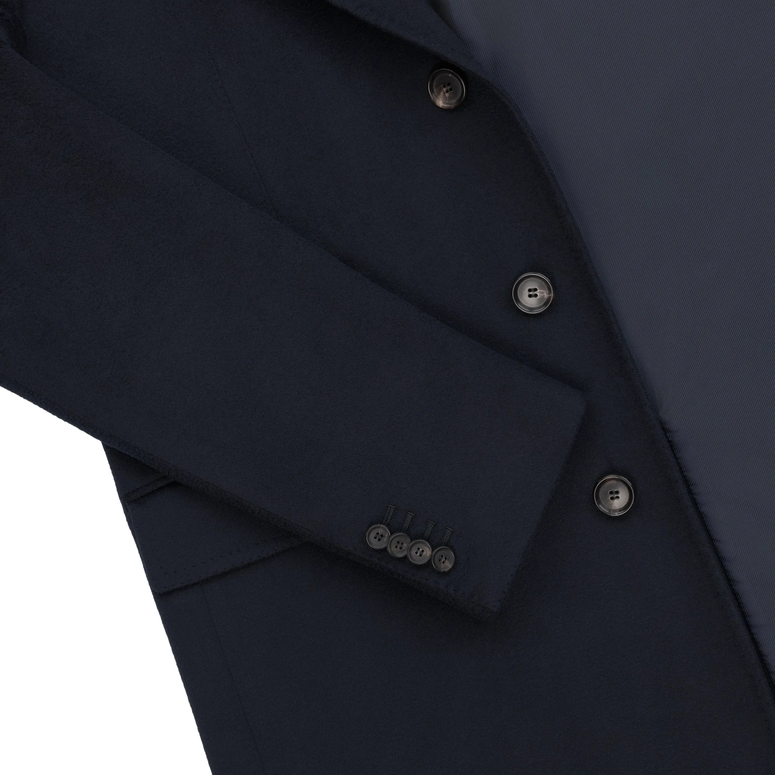 Single-Breasted Cashmere-Blend Coat in Navy Blue. Exclusively Made for Sartale