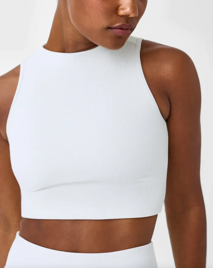 SPANX Contour Rib Mock Neck Crop Top