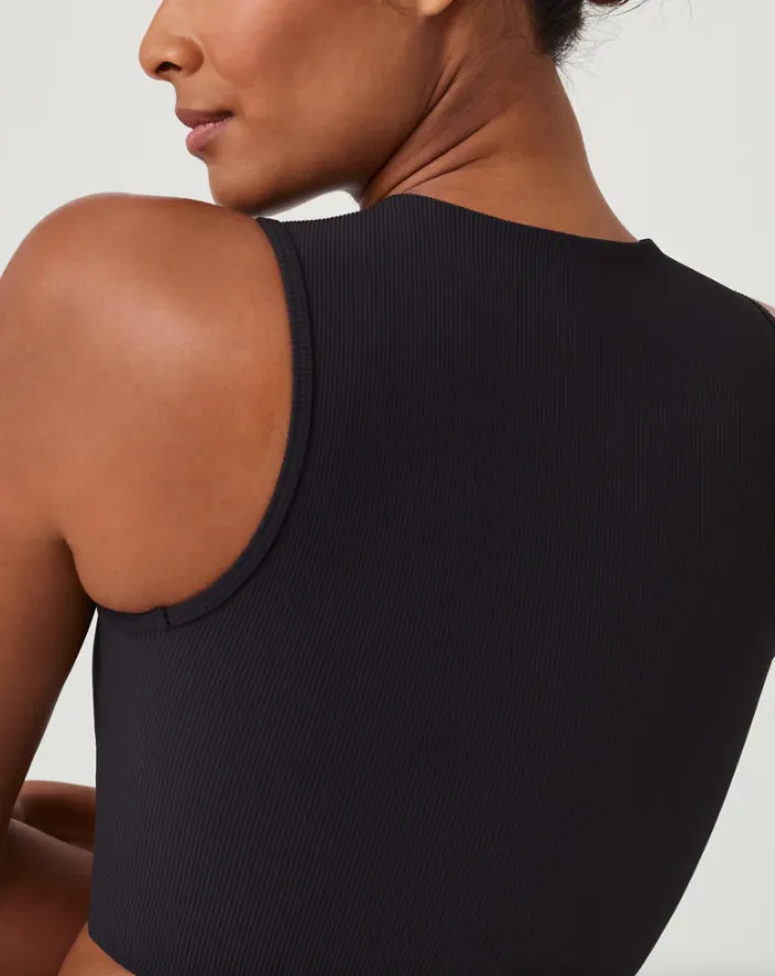 SPANX Contour Rib Mock Neck Crop Top