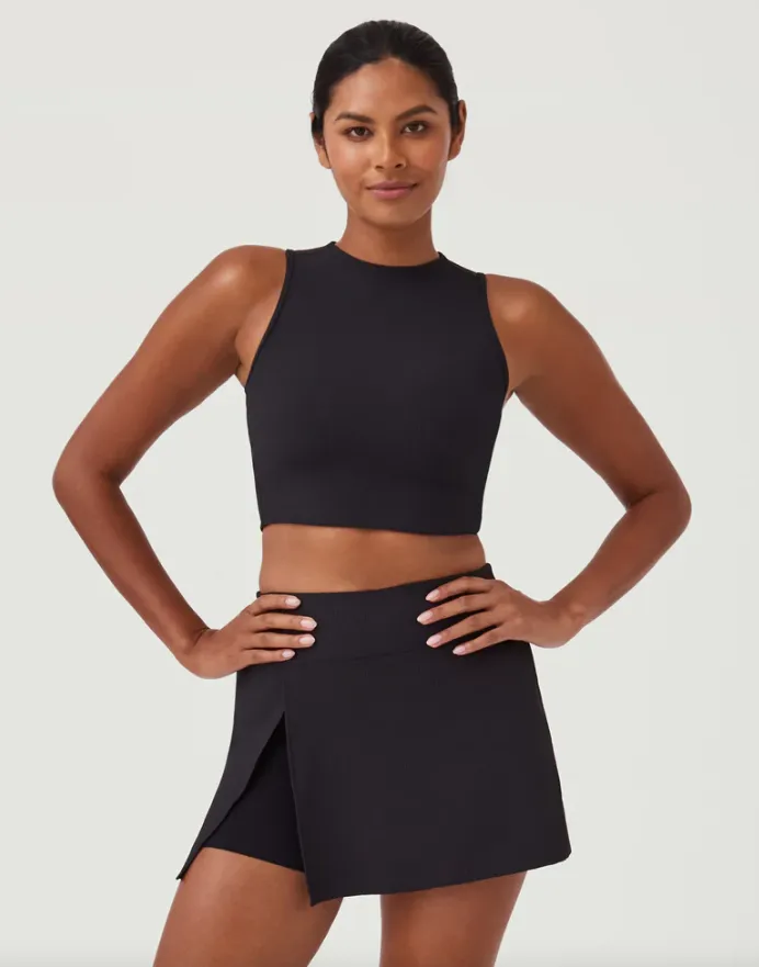 SPANX Contour Rib Mock Neck Crop Top