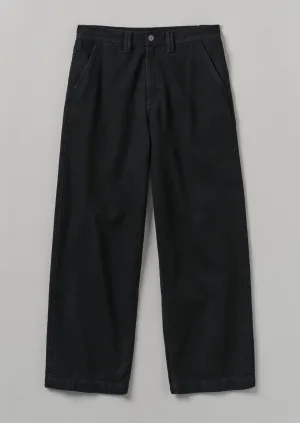 Straight Leg Denim Pants | Black