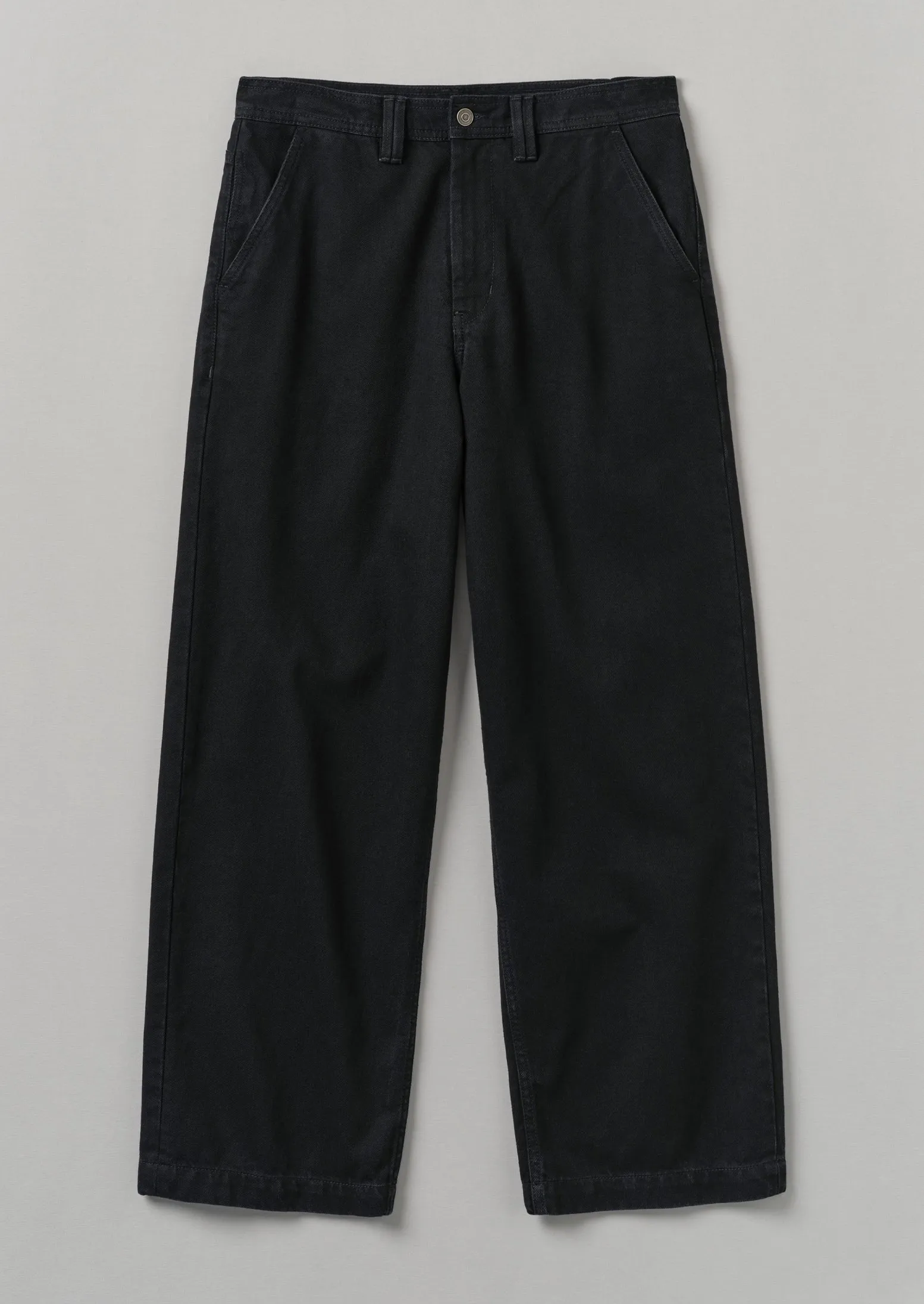 Straight Leg Denim Pants | Black