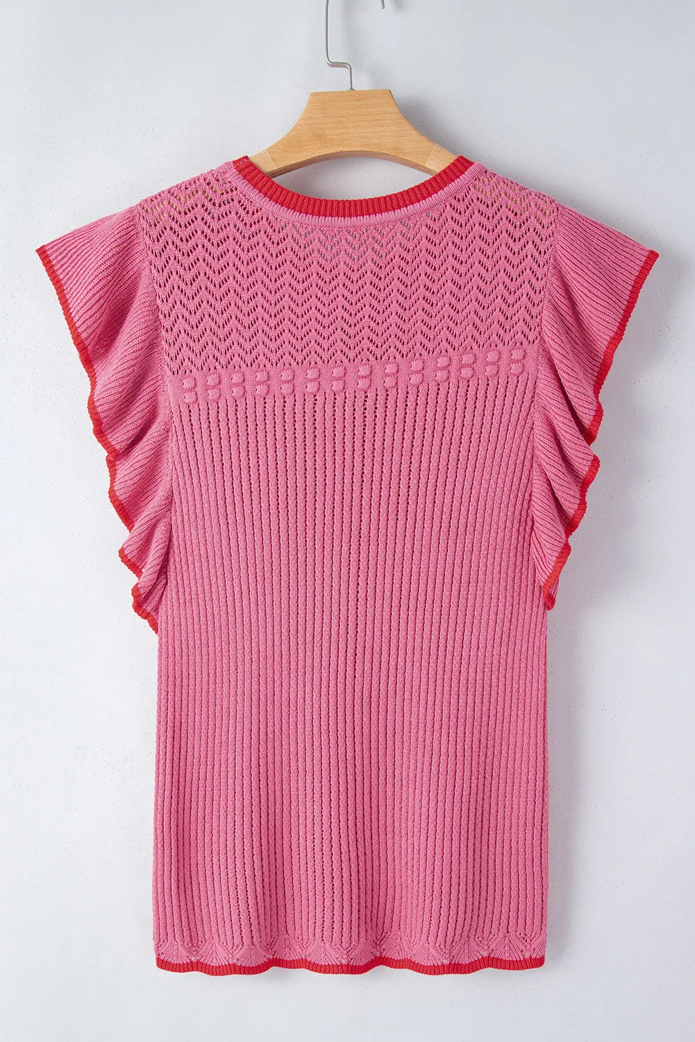 Trim Plus Size Short Sleeve Sweater