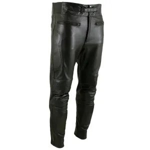 Xelement B7466 Men's 'The Racer' Black Cowhide Leather Racing Pants with X-Armor Protection